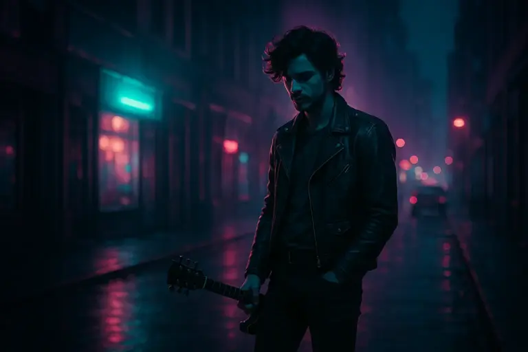 The Weeknd in neon-lit noir cityscape for 'Hurry Up Tomorrow'